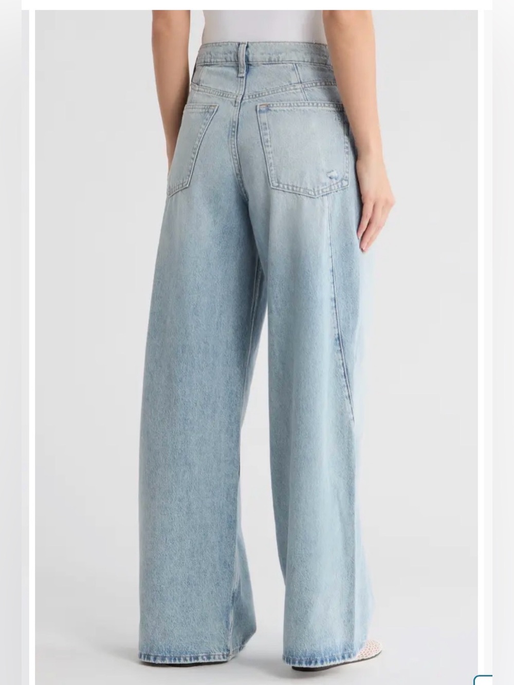 rag & bone Light Blue Wide Leg Flare Jeans - Picture 12 of 13